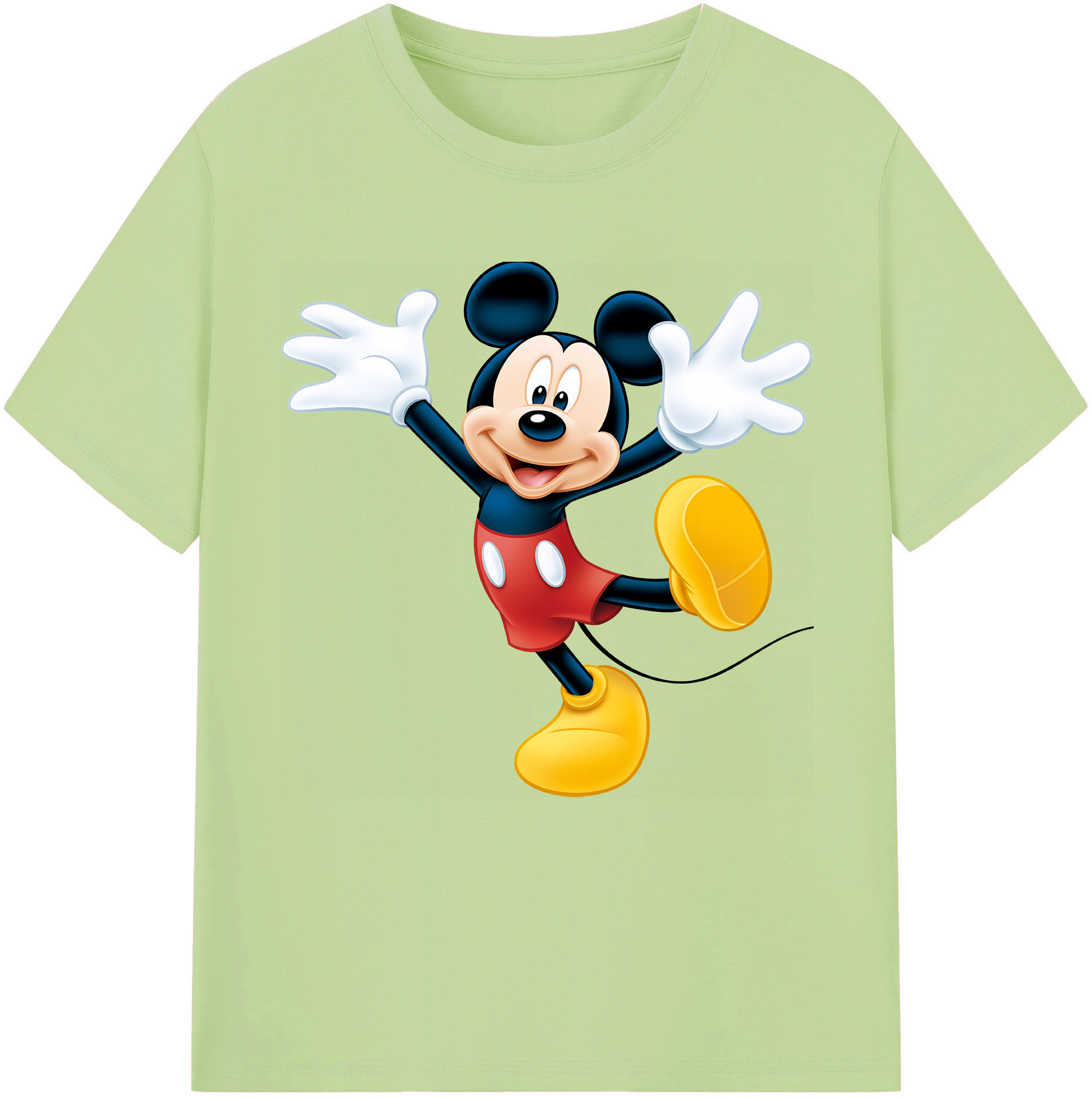（画像用） ミッキーマウス Mickey Mouse 綿100％半袖Tシャツ（フロントプリント）